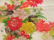 Photo4: 4805T03z420 Vintage Japanese Kimono Jinken Girl's  Flowers Sand beige (4)