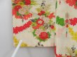 Photo5: 4805T03z420 Vintage Japanese Kimono Jinken Girl's  Flowers Sand beige (5)