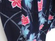 Photo3: 4805T08z450 Vintage Japanese Kimono Cotton YUKATA Flower Dark navy (3)