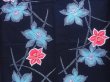 Photo5: 4805T08z450 Vintage Japanese Kimono Cotton YUKATA Flower Dark navy (5)