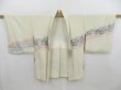 Photo5: 4805T09z560 Vintage Japanese Kimono Silk HAORI Flowers Lime-white (5)