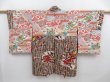 Photo1: 4805T10z440 Vintage Japanese Kimono Silk MEISEN HAORI Flower Brown (1)