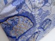 Photo3: 4805T13z1150  Japanese Kimono Silk SHIBORI FURISODE  Dark lavender blue (3)