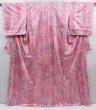 Photo1: 4805T14z950  Japanese Kimono Silk KOMON Flowers Dull pink (1)