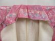 Photo7: 4805T14z950  Japanese Kimono Silk KOMON Flowers Dull pink (7)