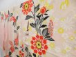 Photo2: 4806T09z990 Vintage Japanese Kimono Silk TSUKESAGE Flower Peach-Beige (2)