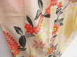 Photo3: 4806T09z990 Vintage Japanese Kimono Silk TSUKESAGE Flower Peach-Beige (3)