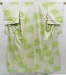 Photo1: 4806T10z690 Vintage Japanese Kimono Silk KOMON Hemp Soft green (1)