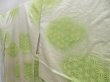 Photo2: 4806T10z690 Vintage Japanese Kimono Silk KOMON Hemp Soft green (2)