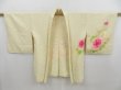 Photo5: 4809T02z610 Vintage Japanese Kimono Silk SHIBORI HAORI Peony Light lime (5)