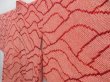 Photo2: 4809T04z510 Vintage Japanese Kimono Silk SHIBORI HAORI Wave Dark salmon (2)