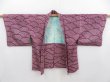 Photo6: 4809T06z440 Vintage Japanese Kimono Silk SHIBORI HAORI Wave Dark purple (6)