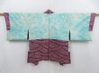 Photo8: 4809T06z440 Vintage Japanese Kimono Silk SHIBORI HAORI Wave Dark purple (8)