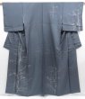 Photo1: 4809T09z890  Japanese Kimono Silk TSUKESAGE Trees Navy-Gray (1)