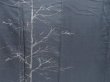 Photo8: 4809T09z890  Japanese Kimono Silk TSUKESAGE Trees Navy-Gray (8)