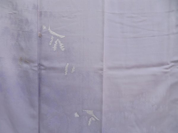 Photo1: 4809T11z910  Japanese Kimono Silk TSUKESAGE Temple Light lavender (1)