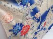 Photo3: 4810T11z1180  Japanese Kimono Silk FURISODE Rose Oriental blue (3)