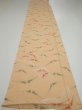 Photo5: 2A03z90  Japanese Kimono Silk  FABRIC Butterfly Light orange 63.0x14.2 (5)