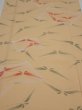 Photo1: 2A04z90  Japanese Kimono Silk  FABRIC Butterfly Light orange 63.0x14.2 (1)