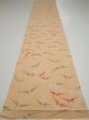 Photo5: 2A04z90  Japanese Kimono Silk  FABRIC Butterfly Light orange 63.0x14.2 (5)