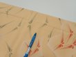 Photo7: 2A04z90  Japanese Kimono Silk  FABRIC Butterfly Light orange 63.0x14.2 (7)