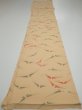 Photo5: 2A05z90  Japanese Kimono Silk  FABRIC Butterfly Light orange 62.2x14.2 (5)