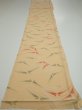 Photo5: 2A06z90  Japanese Kimono Silk  FABRIC Butterfly Light orange 63.0x14.2 (5)