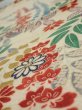 Photo4: 2A01z70  Japanese Kimono Silk  FABRIC Flowers Off-white 47.2x14.6 (4)