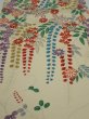 Photo1: 2A02z60  Japanese Kimono Silk  FABRIC Flowers Off-white 47.2x14.8 (1)