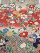 Photo2: 2A04z90  Japanese Kimono Silk  FABRIC Flowers Off-white 68.5x14.8 (2)