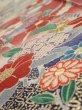 Photo5: 2A04z90  Japanese Kimono Silk  FABRIC Flowers Off-white 68.5x14.8 (5)