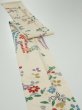 Photo4: 2A09z60  Japanese Kimono Silk  FABRIC Flowers Off-white 83.5x7.3 (4)