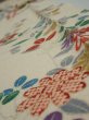 Photo5: 2A09z60  Japanese Kimono Silk  FABRIC Flowers Off-white 83.5x7.3 (5)