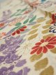 Photo4: 2A10z30  Japanese Kimono Silk  FABRIC Flowers Off-white 39.4x7.3 (4)