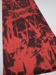 Photo2: 2B03z100  Japanese Kimono Silk  FABRIC Bamboo Dark orange 64.6x14.4 (2)