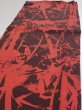 Photo3: 2B03z100  Japanese Kimono Silk  FABRIC Bamboo Dark orange 64.6x14.4 (3)