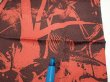 Photo6: 2B09z60  Japanese Kimono Silk  FABRIC Bamboo Dark orange 83.5x7.1 (6)