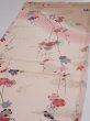 Photo3: 2B01z60  Japanese Kimono Silk  FABRIC Plum blossom Light pink 42.5x14.6 (3)