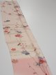 Photo3: 2B07z40  Japanese Kimono Silk  FABRIC Plum blossom Light pink 61.4x7.3 (3)