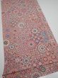 Photo2: 2B03z100  Japanese Kimono Crepe Silk  FABRIC Flowers Pink 64.6x14.4 (2)