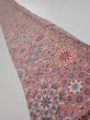 Photo1: 2B07z50  Japanese Kimono Crepe Silk  FABRIC Flowers Pink 60.6x7.3 (1)