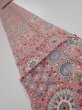 Photo1: 2B09z70  Japanese Kimono Crepe Silk  FABRIC Flowers Pink 88.6x7.1 (1)