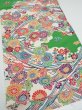 Photo2: 1V02z70  Japanese Kimono Crepe Silk  FABRIC Kyo-bingata Green 43.3x14.4 (2)