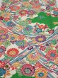 Photo1: 1V04z100  Japanese Kimono Crepe Silk  FABRIC Kyo-bingata Green 66.1x14.6 (1)