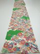 Photo9: 1V04z100  Japanese Kimono Crepe Silk  FABRIC Kyo-bingata Green 66.1x14.6 (9)