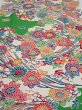 Photo1: 1V05z100  Japanese Kimono Crepe Silk  FABRIC Kyo-bingata Green 66.1x14.6 (1)