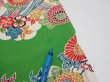 Photo9: 1V08z50  Japanese Kimono Crepe Silk  FABRIC Kyo-bingata Green 59.4x7.5 (9)