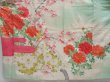 Photo5: 4811T08z930 Vintage Japanese Kimono Silk FURISODE Peony Pistachio green (5)