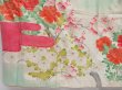 Photo6: 4811T08z930 Vintage Japanese Kimono Silk FURISODE Peony Pistachio green (6)