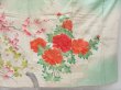 Photo7: 4811T08z930 Vintage Japanese Kimono Silk FURISODE Peony Pistachio green (7)